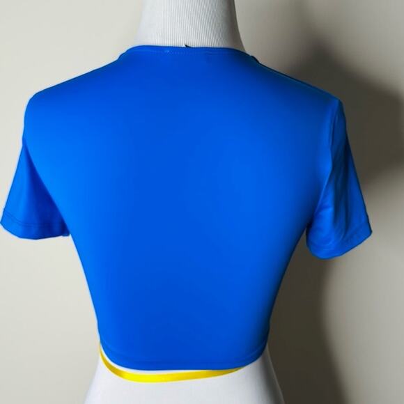 Zara Royal Blue Smooth Fabric Crop Top - Picture 6 of 6
